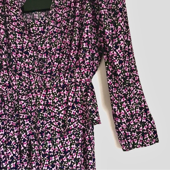 Zara Pink Floral Flare Pants And Boho Asymmetric Peplum Blouse 2 Piece Set EUC - Picture 14 of 16